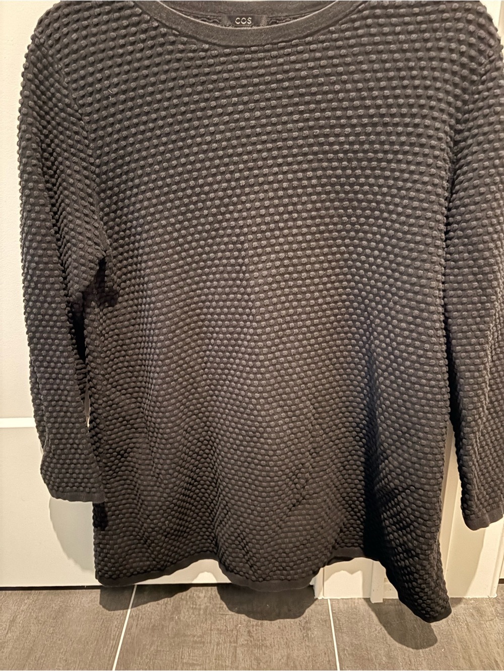 COS black medium hob nob textured top tunic